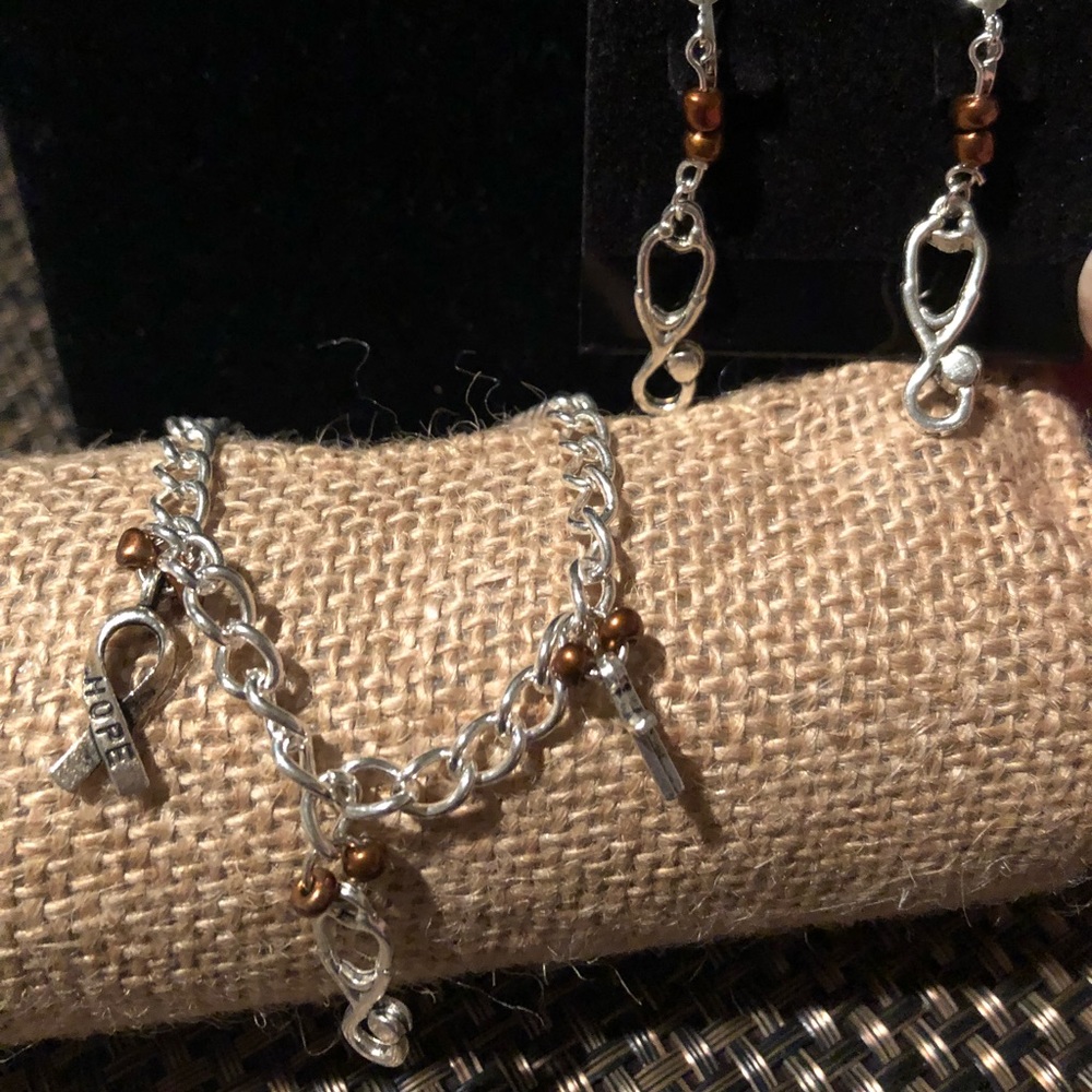 Matching stethoscope earrings and bracelet
